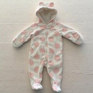 Carter's Zip-Up Fleece Little Cutie Polka Dot Sherpa 3D Ears Hoodie Footie
